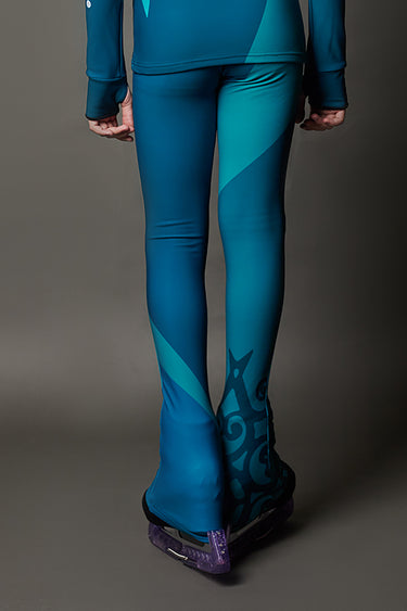 Figure Skating Pants - EMERALD SNOWY