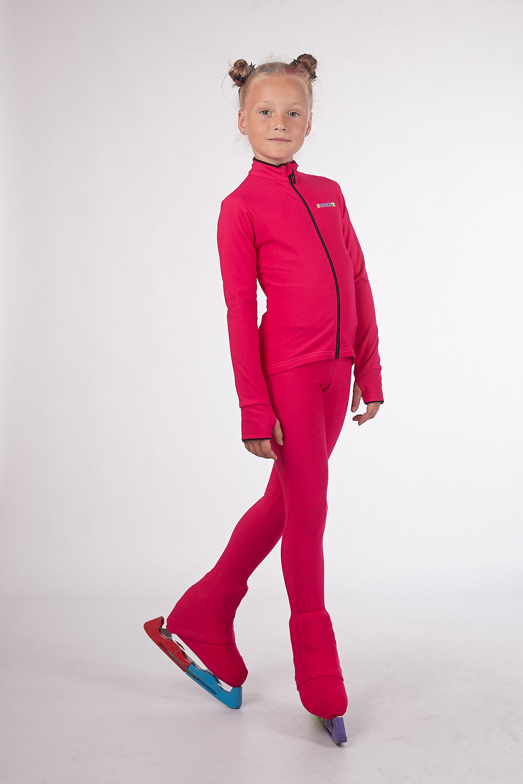 Figure Skating Outfit Two Pieces Set - FUCHSIA - Jacket & Pants