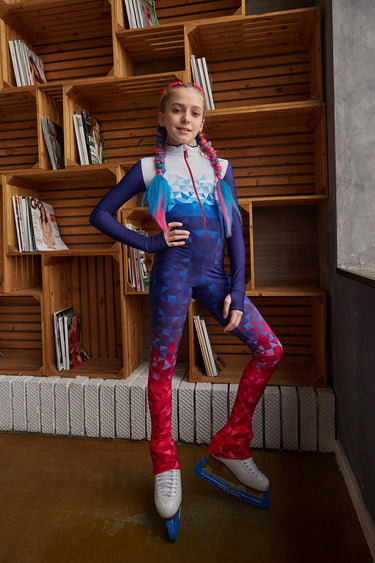 Figure Skating Overall Body Suit - FLASH CRYSTAL