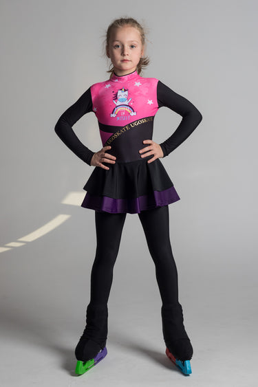 Figure Skating Outfit Overall Thermo with Skirt - BELIEVE