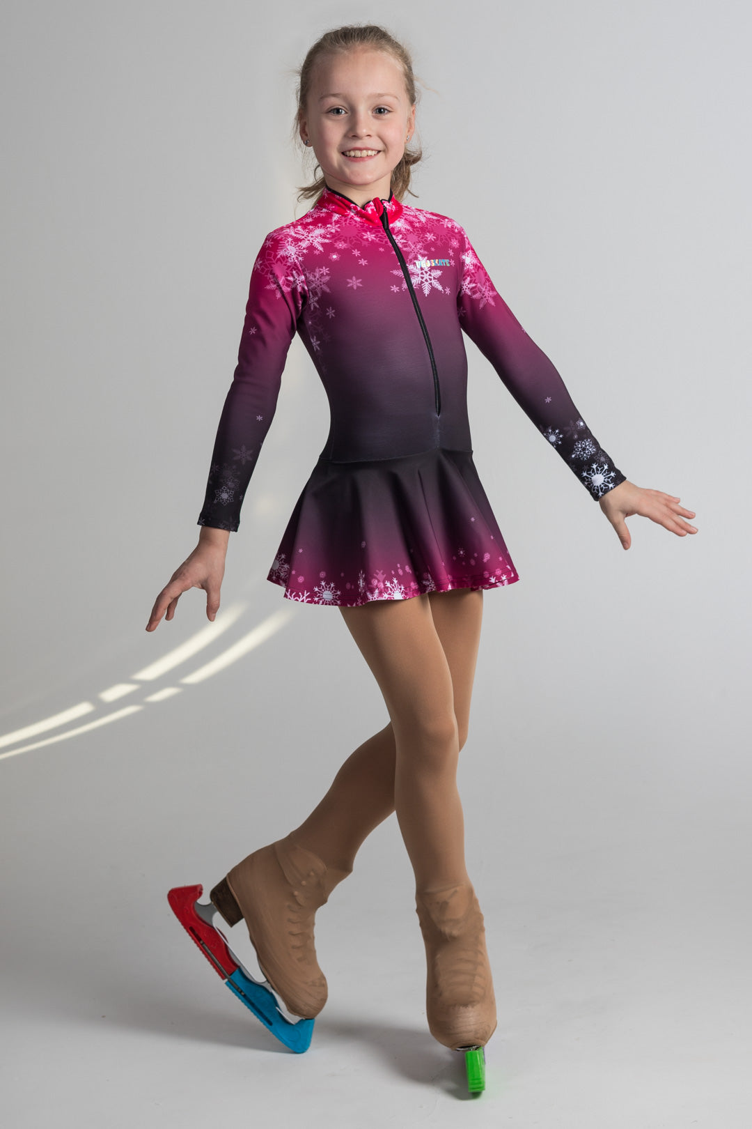hot pink ice skating dress Neon Velvet Ice Skating Dress