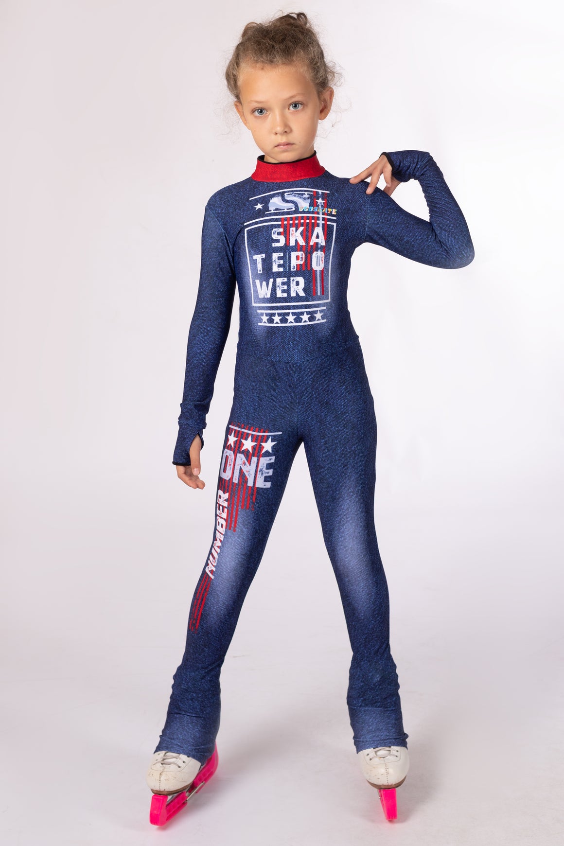 Figure Skating Overall Body Suit - JEANS RED – ugoskate
