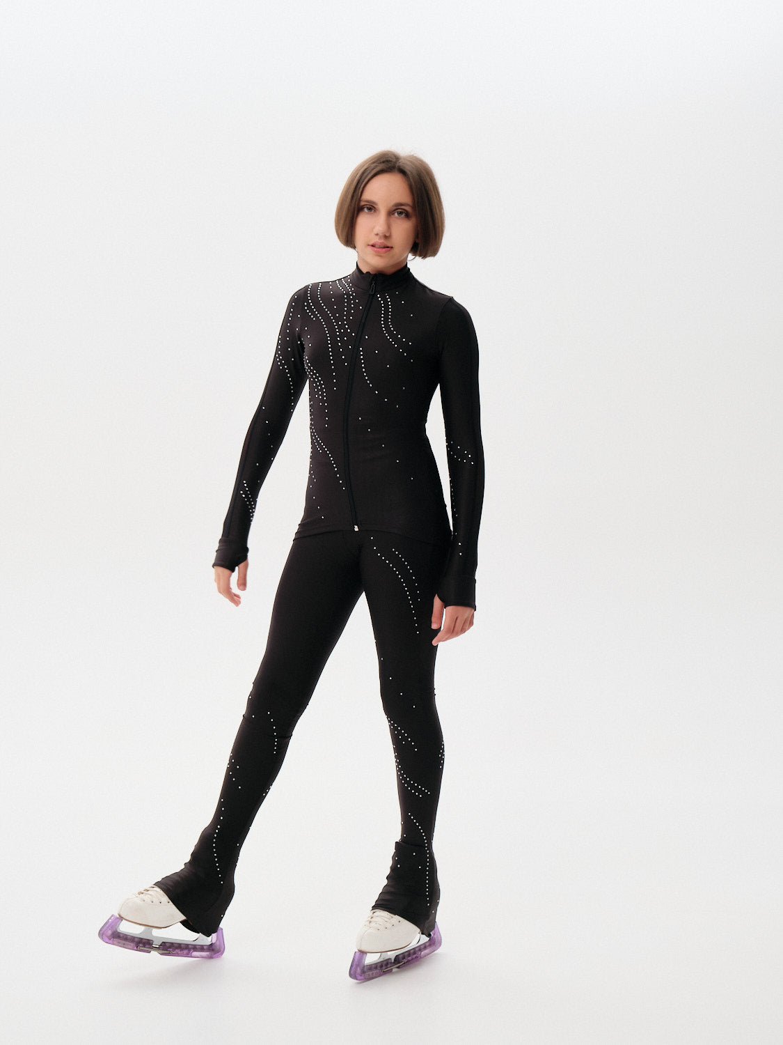 Two Pieces Outfit With Rhinestones - Florentia A - Jacket & Pant