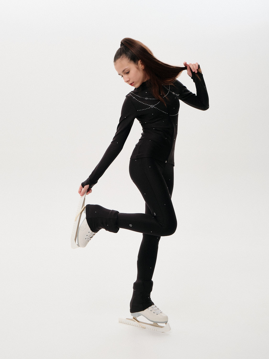 Two Pieces Outfit With Rhinestones - Dark Volterra A - Jacket & Pants