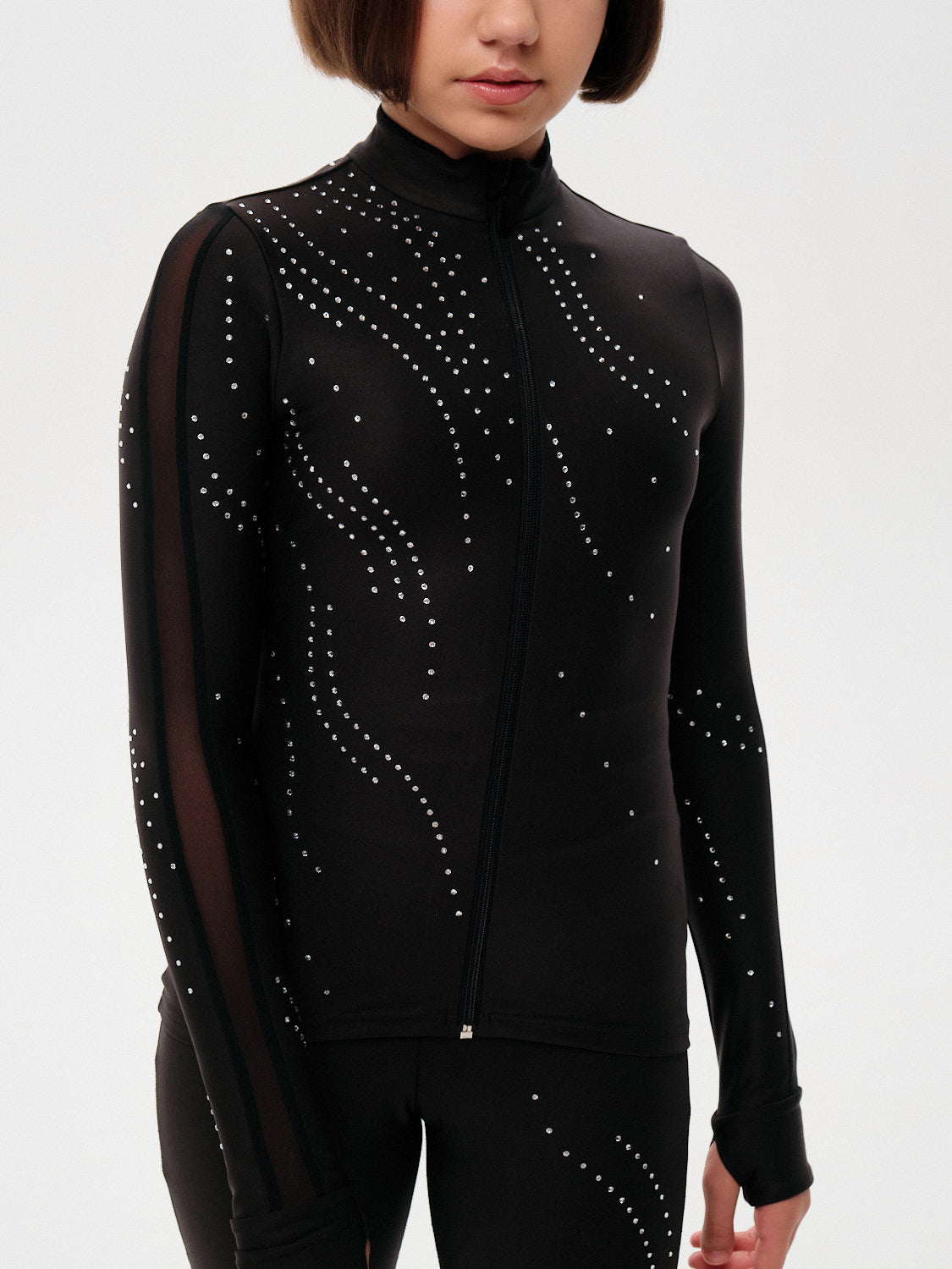 Two Pieces Outfit With Rhinestones - Florentia A - Jacket & Pant