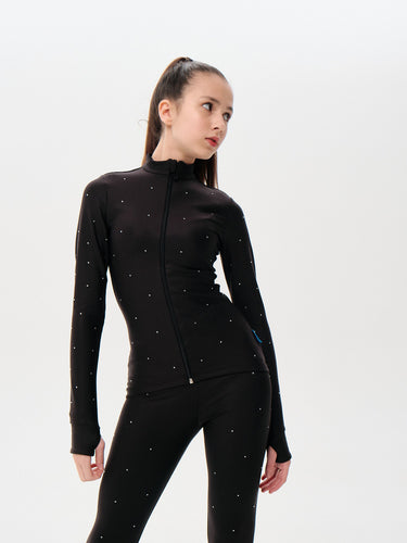 Two Pieces Outfit With Rhinestones - Dark Milano A - Jacket & Pants