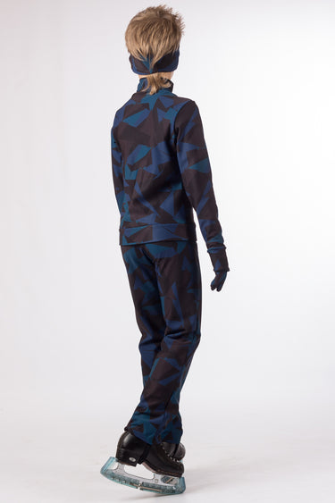Figure Skating Outfit Two Pieces Set - KHAKI BLUE - Jacket & Pants