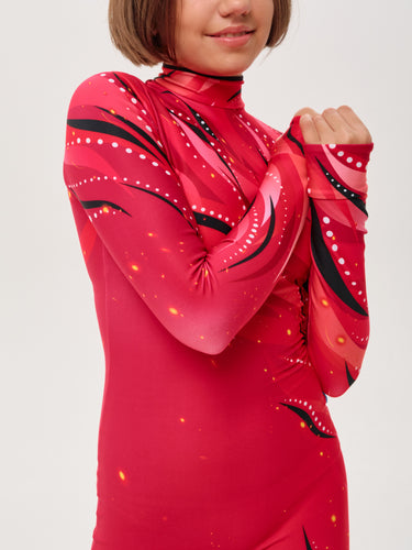 Figure Skating Overall Body Suit - INFERNO