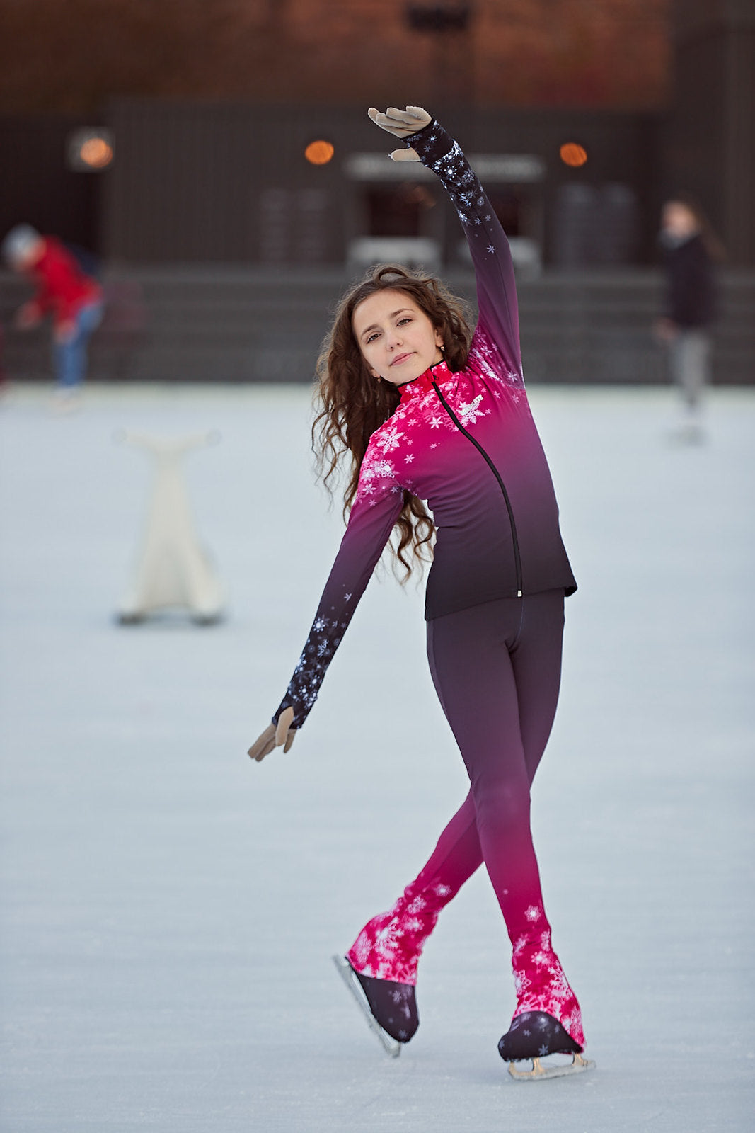 Zweiteiliges Eiskunstlauf-Outfit-Set – PINK TORELLA – Jacke und Hose